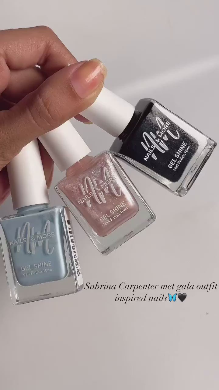 Nails & More curated combo shades displayed with bottle and swatch, showing all colors included to recreate the featured nail look